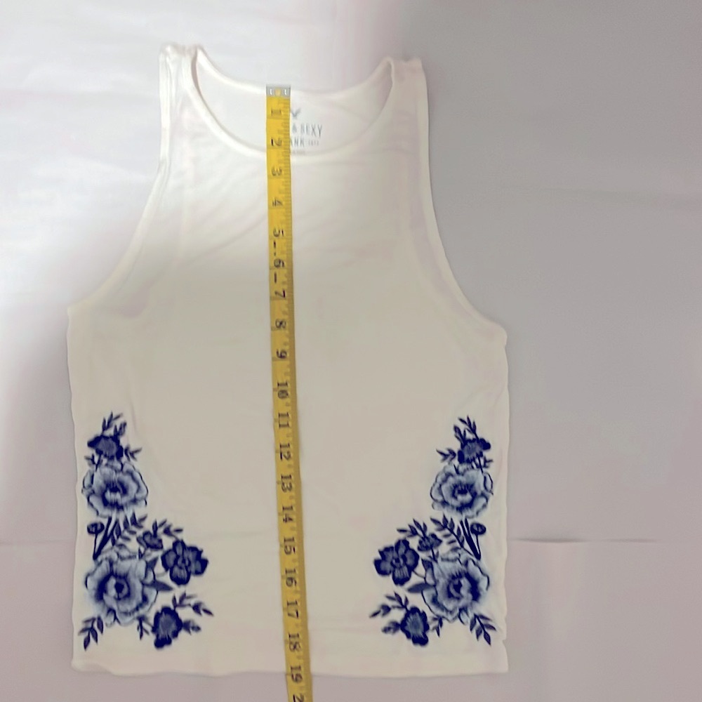 AEO Floral White Tank Top